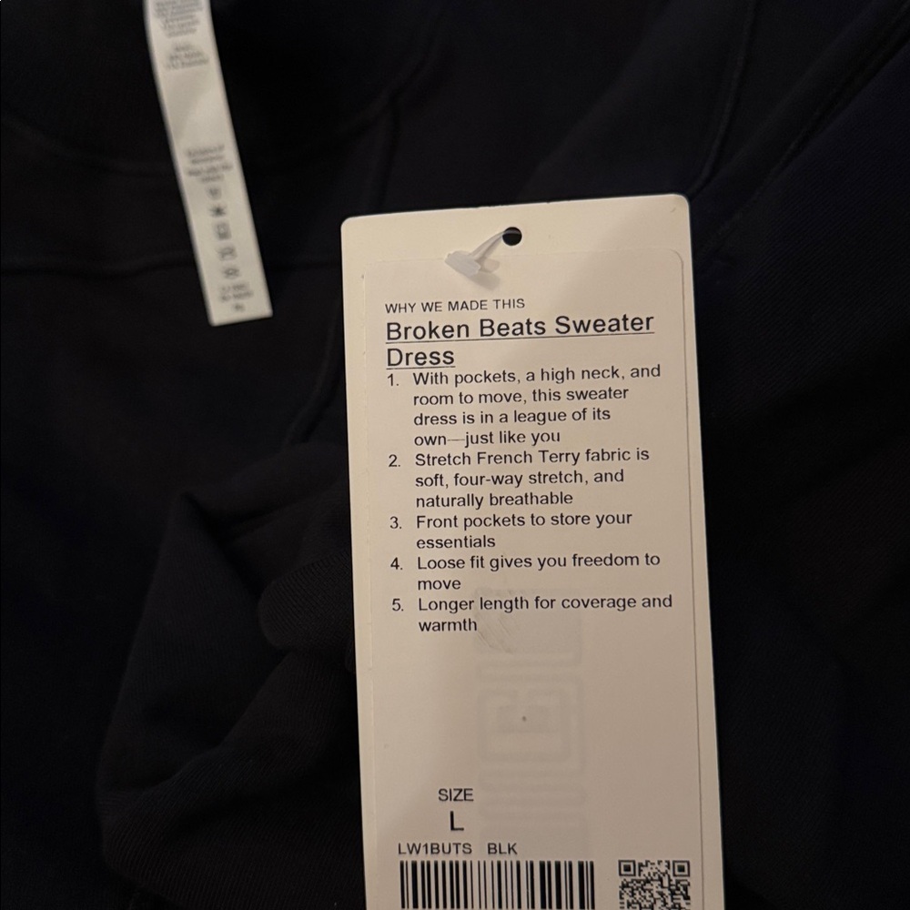 Lululemon Black Broken Beats Sweater Dress